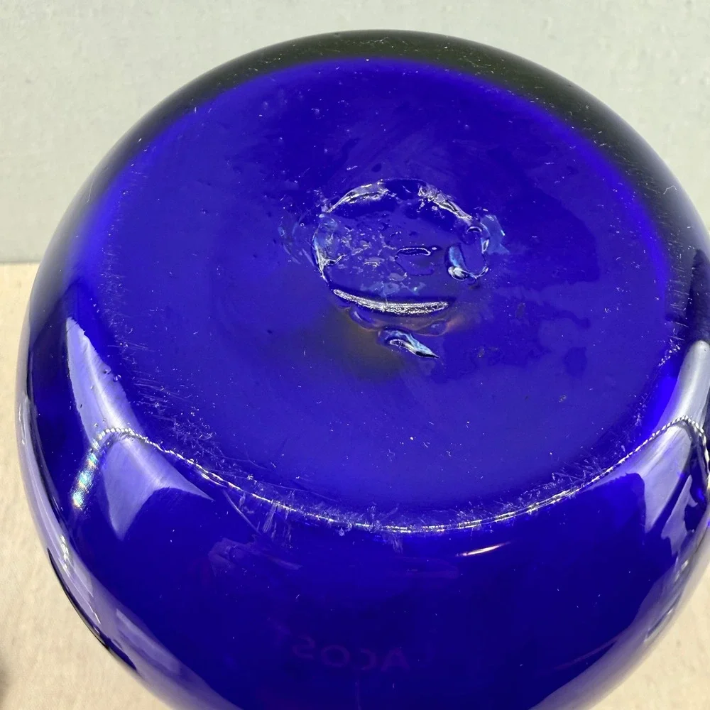 VTG Blenko 8137s Cobalt Blue Glass Cylinder Vase 15